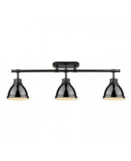 Golden 3602-3SF BLK-BLK Duncan Semi-Flush Track Light